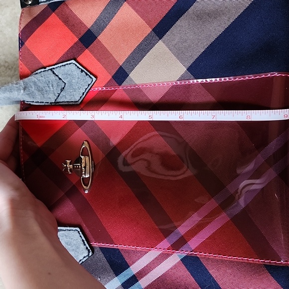 Vivienne Westwood Red and Gray Plaid Tote Bag - Picture 15 of 16